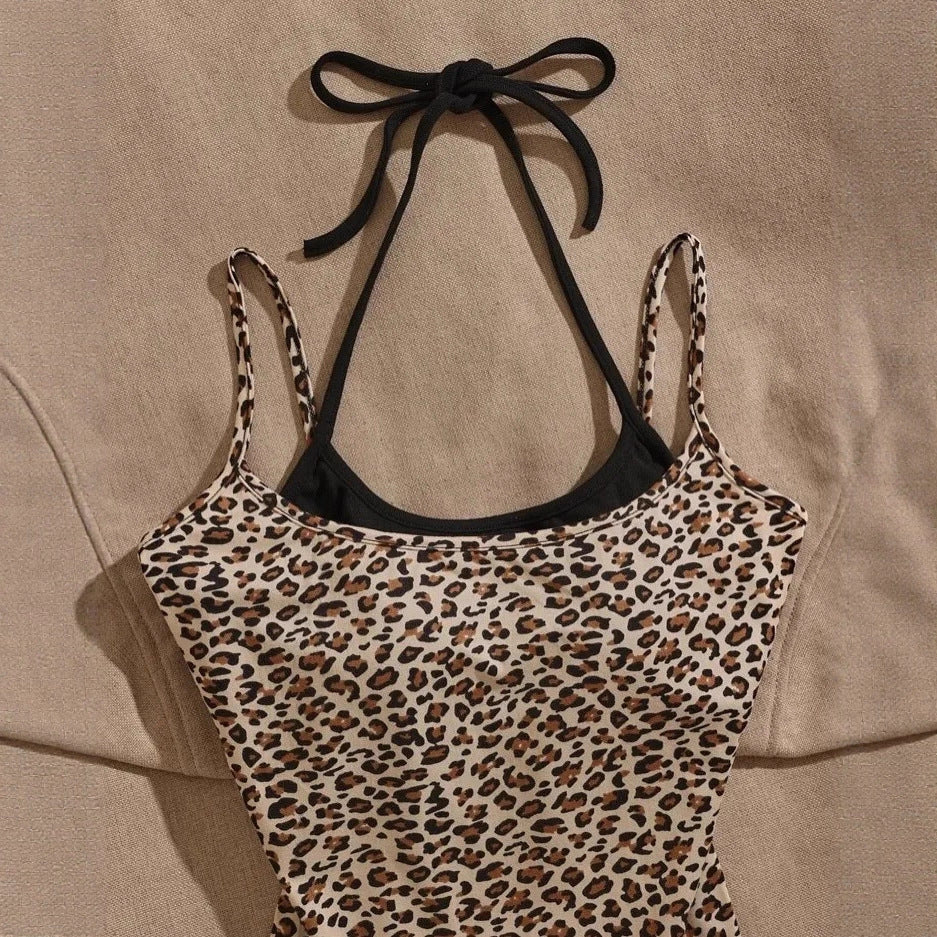 Damen Leichtes Oberteil mit Leopardenmuster EB