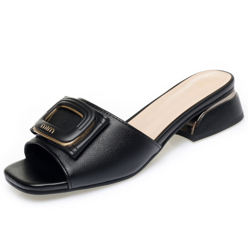 Damen Elegante und modische Sling-Sandaletten mit funkelndem Schmuckelement EB