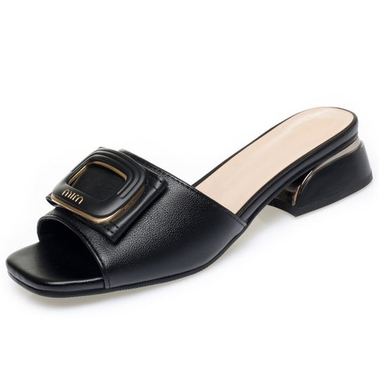 Damen Elegante und modische Sling-Sandaletten mit funkelndem Schmuckelement EB