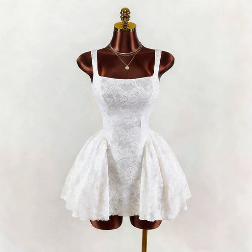 Damen nan tailliertes Spitzen-Cocktailkleid mit Korsett-Bustier und doppellagigem Schößchenrock EB