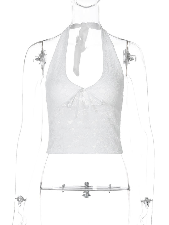 Damen Haltertop aus feiner Spitze EB