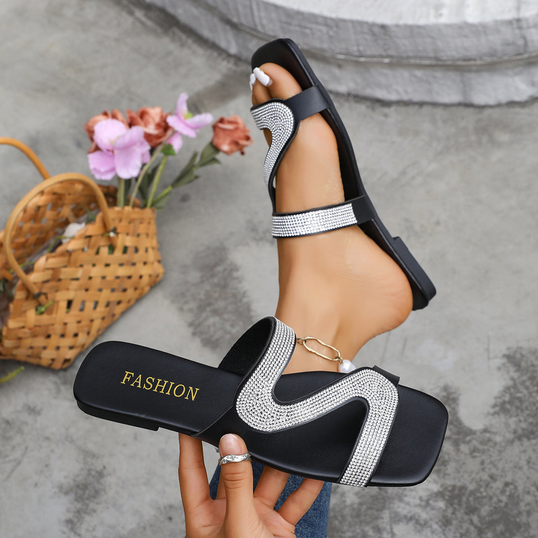 Damen Glitzernde und elegante Riemchen-Sandalen EB