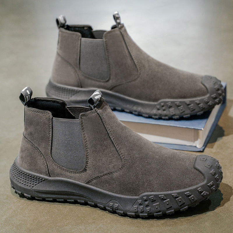 Damen Chelsea Stiefel aus hochwertigem Wildleder mit wasserdichter Sohle und rutschfestem Profil EB