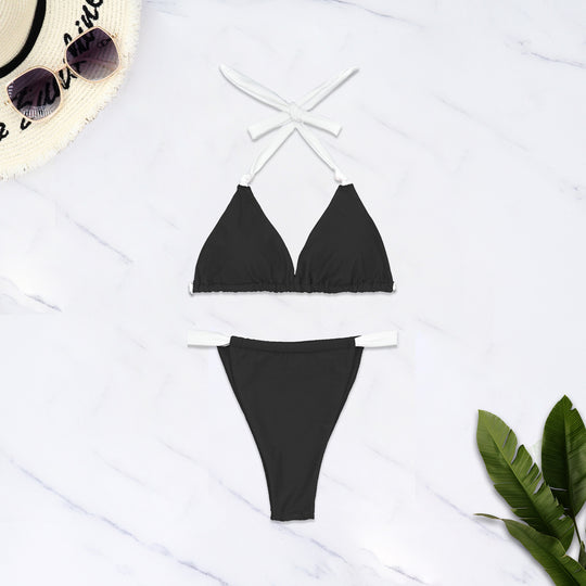 Damen Triangel-Bikini mit verstellbaren Trägern und elastischem Bund EB