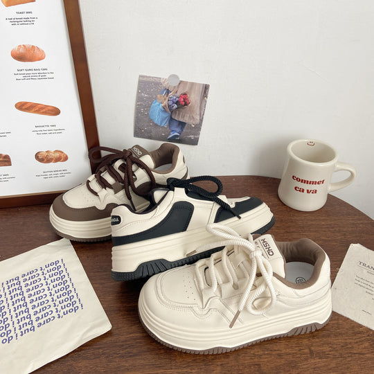 Damen Modische Sneakers mit innovativer dicker Sohle und atmungsaktivem Obermaterial EB