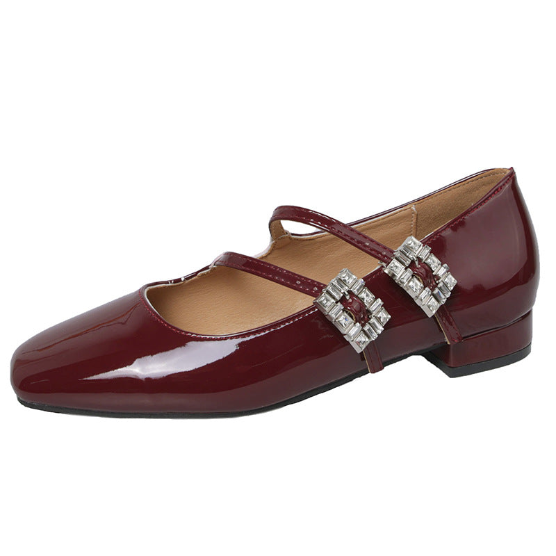 Damen Ballerinas mit dekorativen Riemchen und modischem Glanz EB