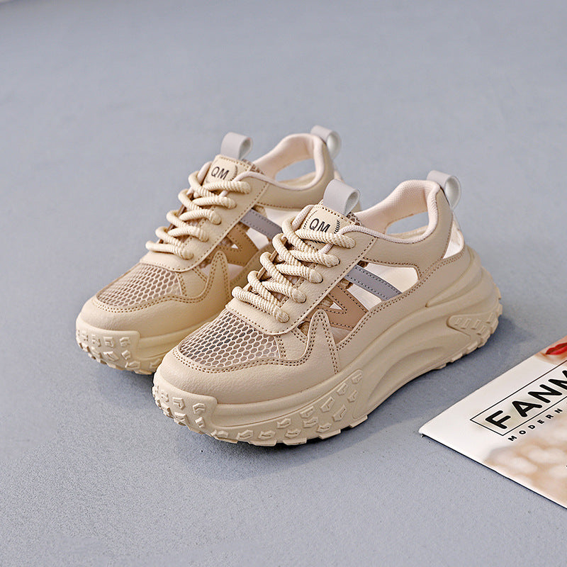 Damen Sportliche Chunky Sneakers mit atmungsaktivem Obermaterial und rutschfester Sohle EB