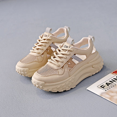 Damen Sportliche Chunky Sneakers mit atmungsaktivem Obermaterial und rutschfester Sohle EB