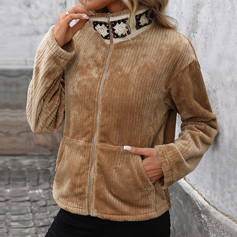 Damen Fleecejacke im komfortablen Rippdesign EB