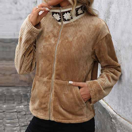 Damen Fleecejacke im komfortablen Rippdesign EB