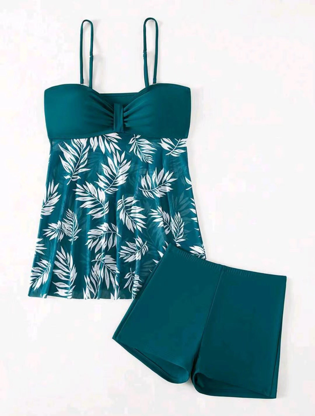 Damen Tankini-Set mit floralem Oberteil und sportlicher Shorts EB