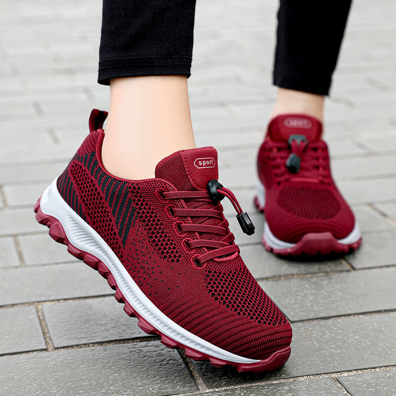 Damen Sportliche Laufschuhe mit atmungsaktivem Strickdesign und flexibler Sohle EB