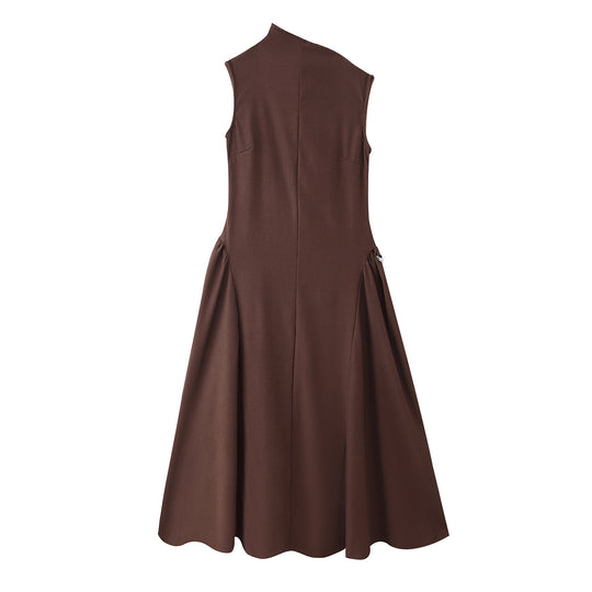 Damen ärmelloses Abendkleid mit asymmetrischem Schnitt und elegantem Fall EB