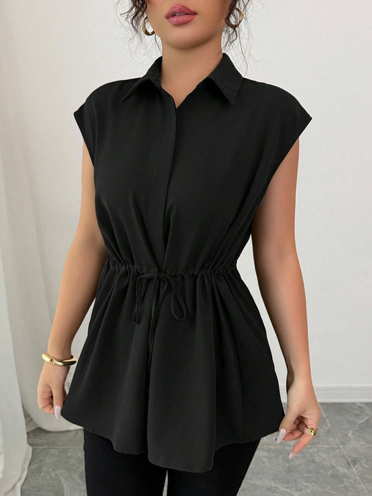Damen lässige Bluse mit tailliertem Schnitt EB