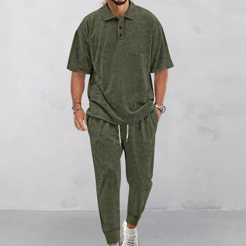Herren lässiges Freizeit-Set aus weichem Material mit praktischem Kordelzug und elastischem Bund EB