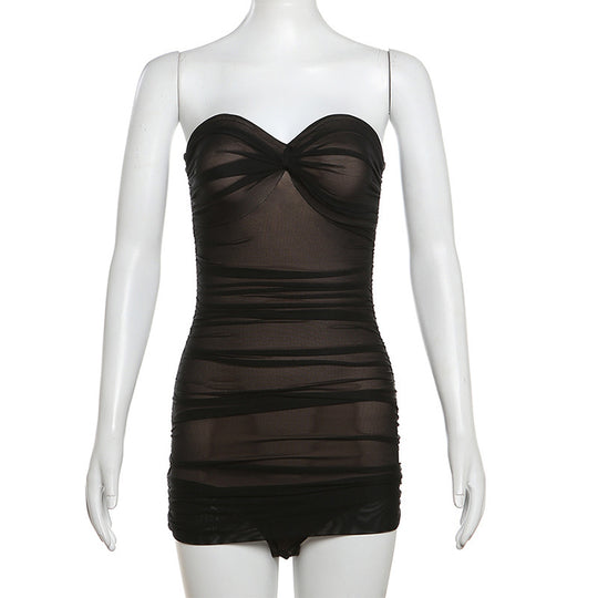 Damen Bandeau Badeanzug mit raffinierten Drapierungen EB