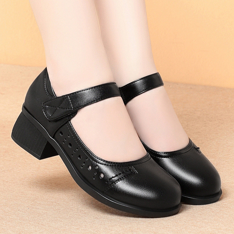 Damen Mary Jane Schuhe mit bequemer Sohle und verstellbarem Riemen EB