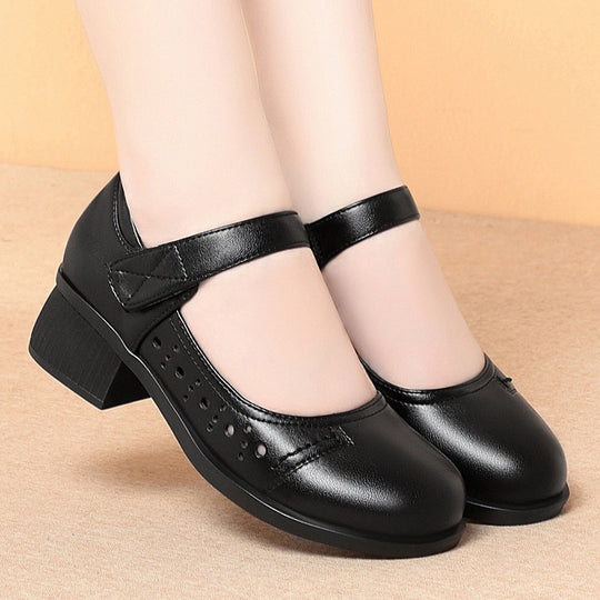 Damen Mary Jane Schuhe mit bequemer Sohle und verstellbarem Riemen EB