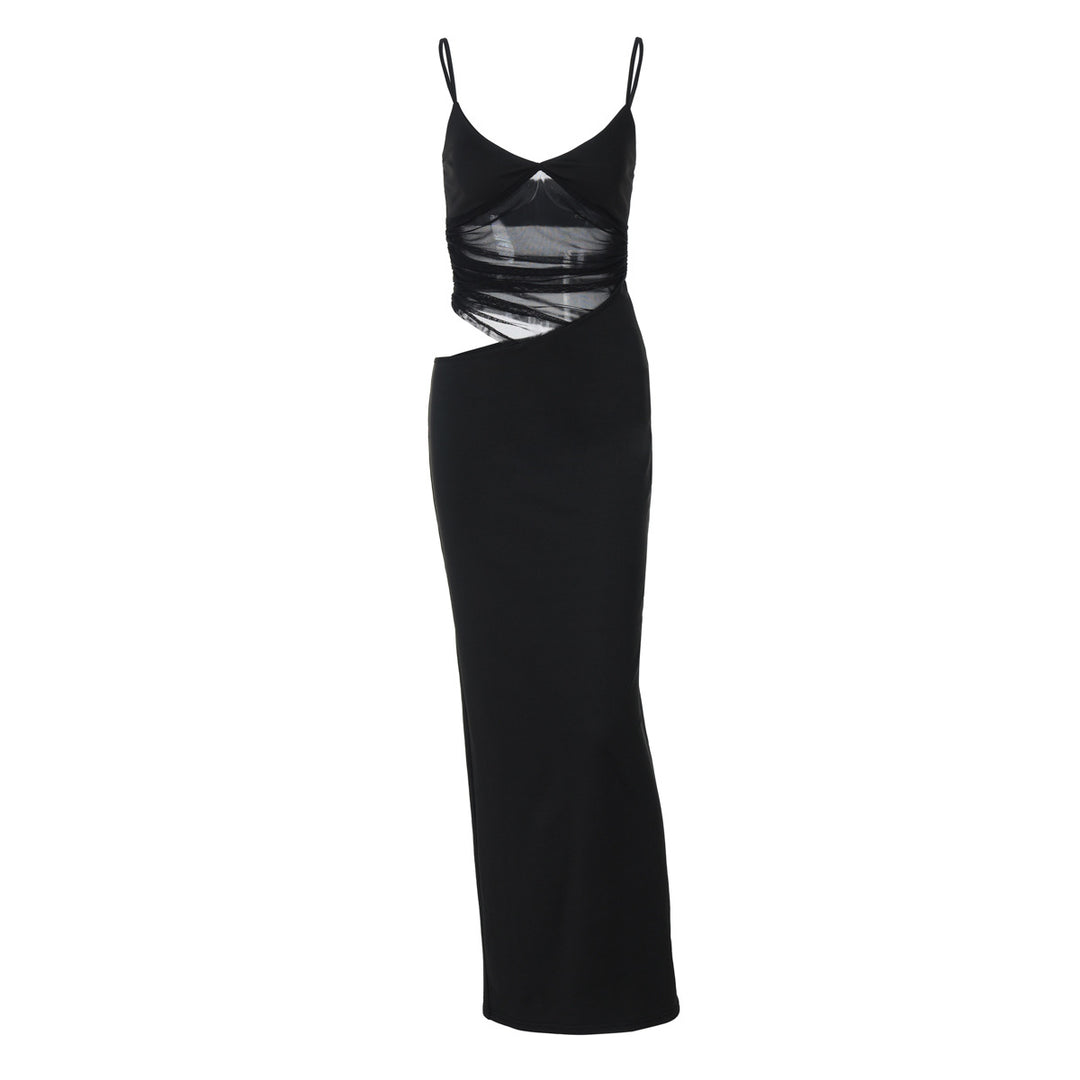 Damen Figurnahes Kleid mit transparenter Einsätze EB