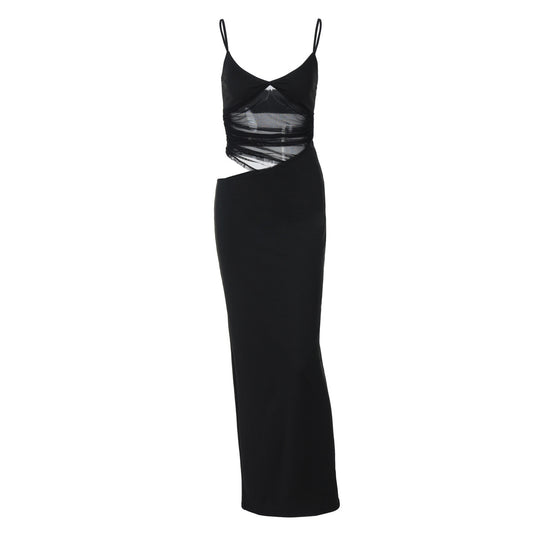 Damen Figurnahes Kleid mit transparenter Einsätze EB
