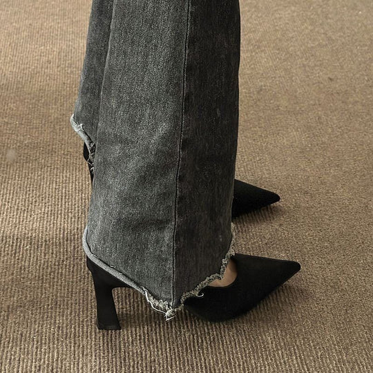Damen elegante Business-Pumps mit dekorativem Absatz EB