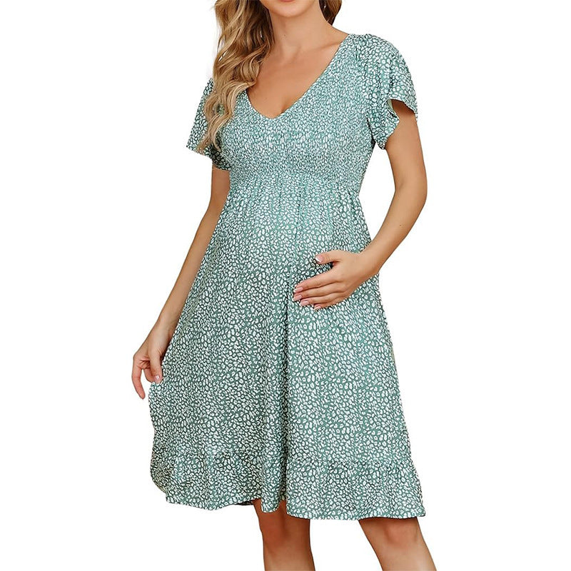 Damen Schwangerschaftsbluse mit Rüschendetails und floralem Muster EB