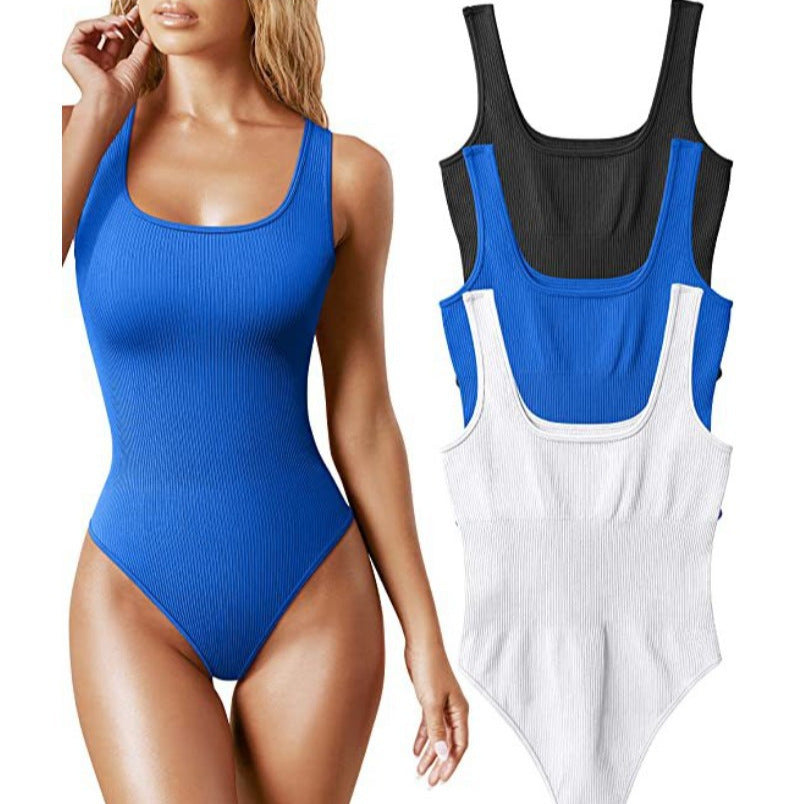 Damen Stylischer Einteiler mit Rippstruktur EB
