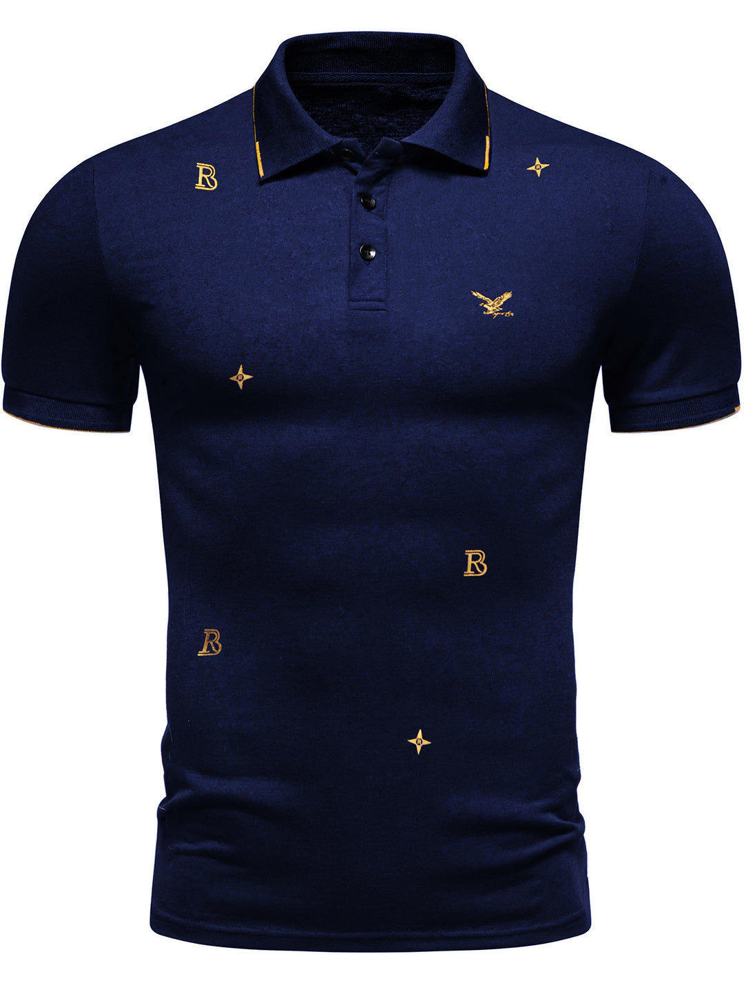 Herren Polohemd mit modischem Stickdesign und hochwertigem Stoff EB