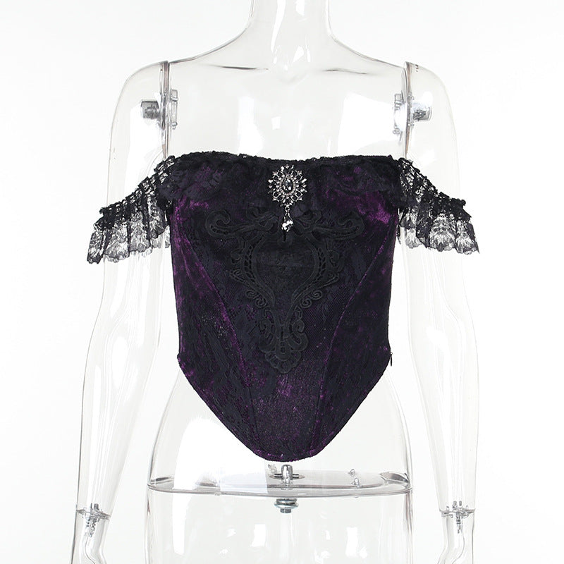 Damen figurbetonte Bluse mit Rüschendetails und Schnürung EB