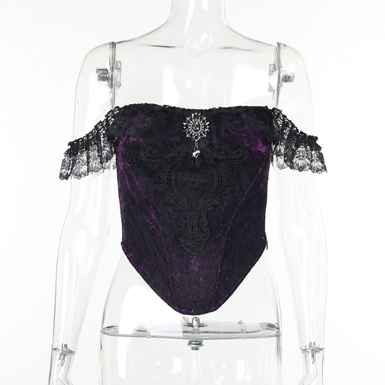 Damen figurbetonte Bluse mit Rüschendetails und Schnürung EB
