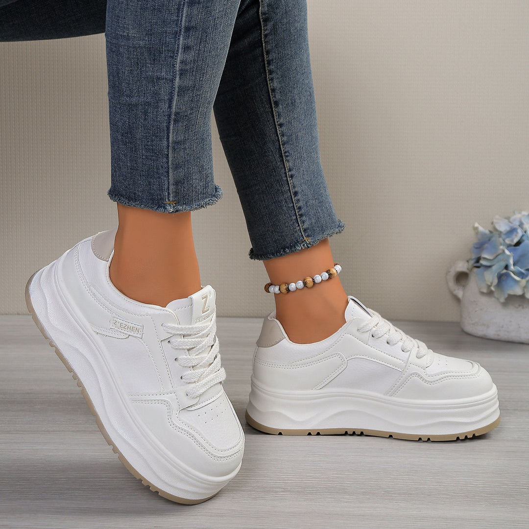 Damen Plattform-Sneaker mit bequemer dämpfender Sohle und modischem Design EB