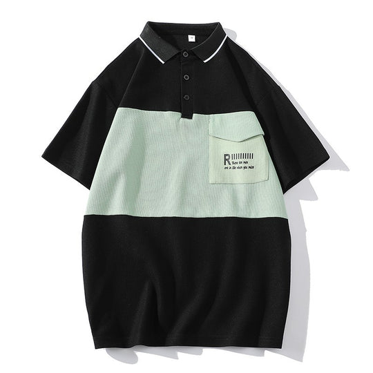 Herren Poloshirt mit modernem Schriftzug und praktischem Brusttaschen EB