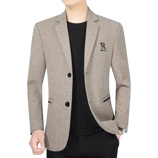 Herren Slim-Fit Sakko mit dezentem Logo und Strukturgewebe EB