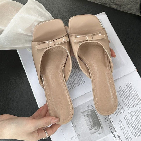 Damen elegante Slipper mit zarter Schleifenverzierung EB