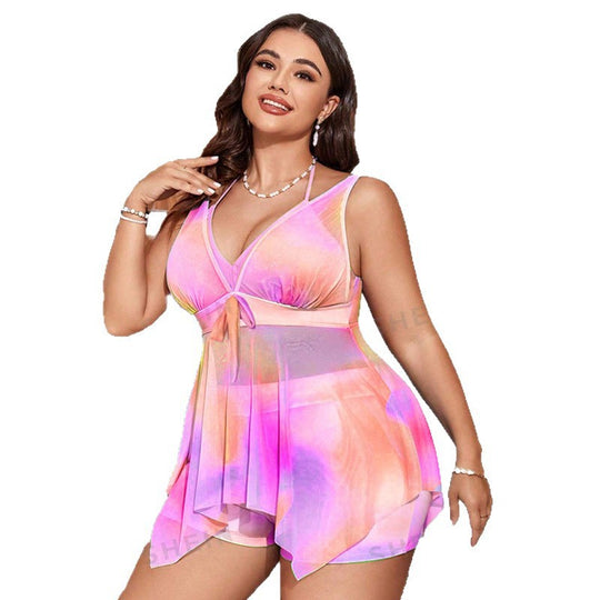 Damen Bikiniset mit fließendem Überwurf und verstellbaren Trägern EB