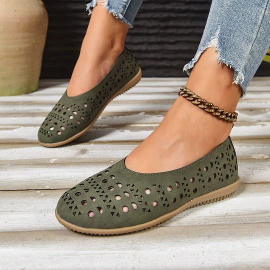 Damen Komfortable Ballerinas mit filigranem Schnitt EB
