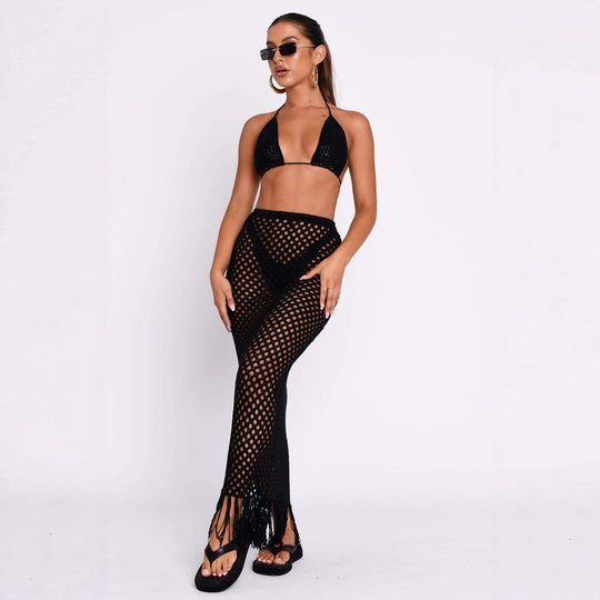 Damen gehäkelter Bikini und Röhrenhose Set EB