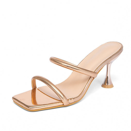 Damen Glamouröse High Heels mit verziertem Absatz und eleganten Riemen EB