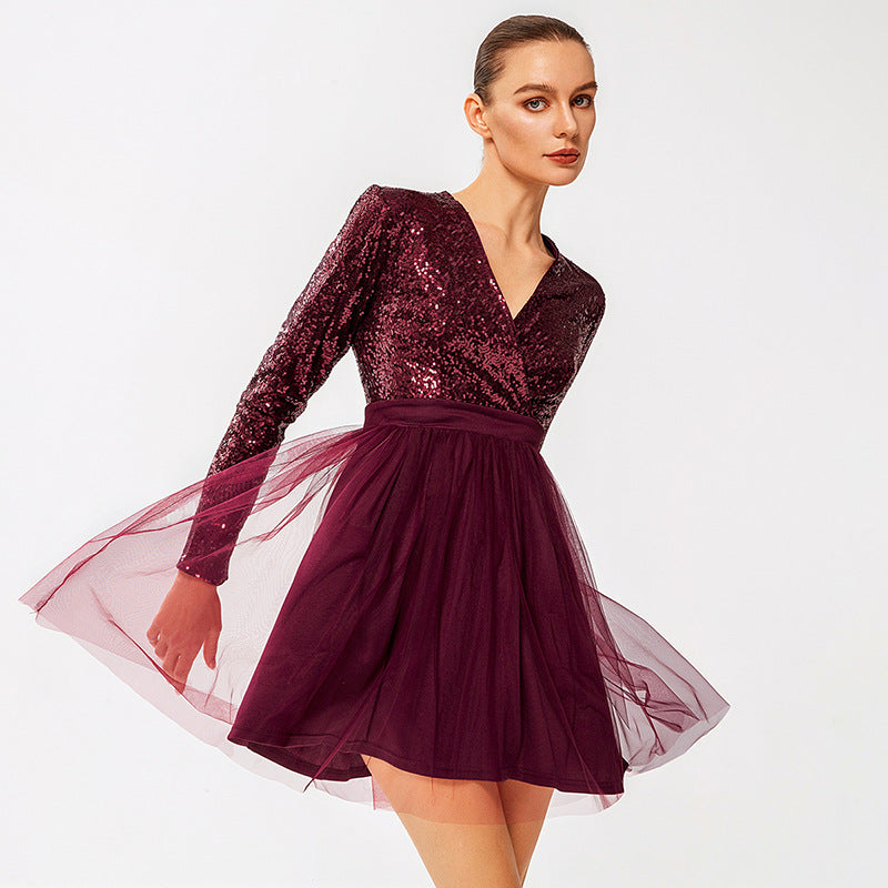 Damen Festliches Kleid mit Glitzer EB
