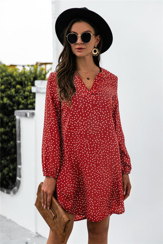 Damen Polka-Dots Kleid EB