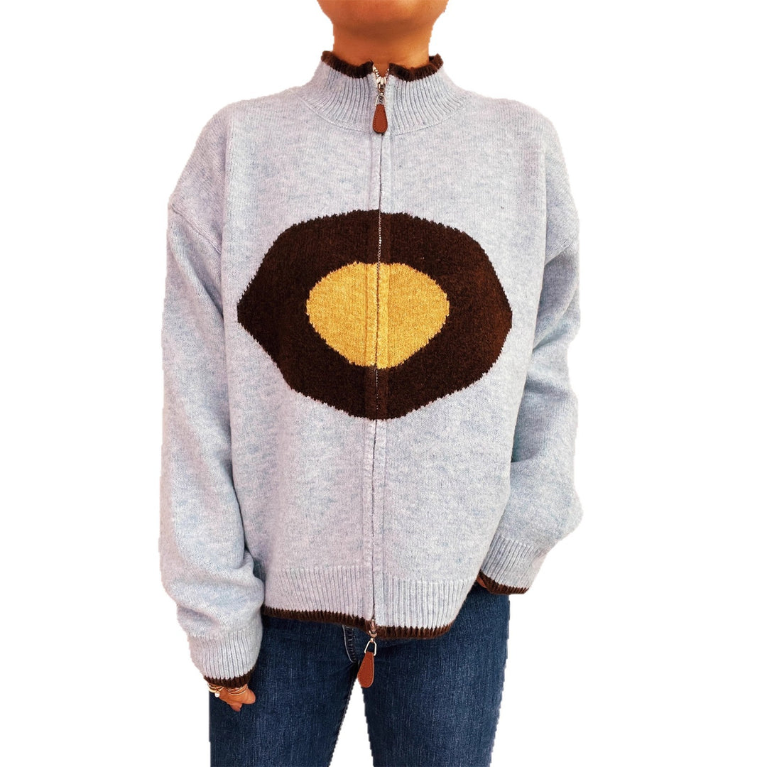 Damen kuscheliger Pullover mit auffälligem Design EB