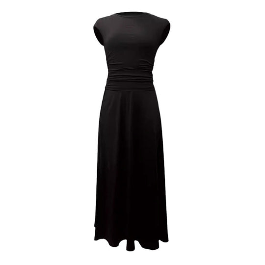 Damen Elegantes Maxikleid mit tailliertem Oberteil und fließendem Rock EB