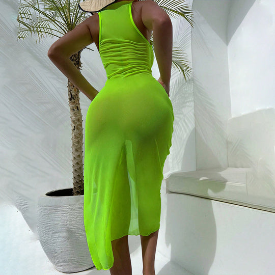 Damen Maxikleid mit seitlichem Raffungselement und trendigem Schnitt EB