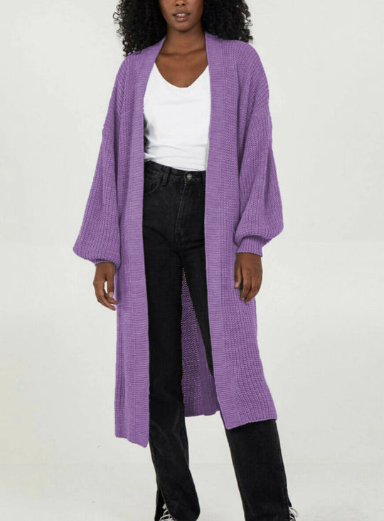 Damen Langstrickjacke mit lässigem Oversized-Schnitt und voluminösen Ärmeln EB