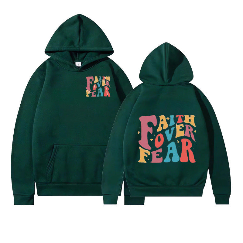 Damen Kapuzenpullover mit kreativem Schriftzug und weichem Innenfleece EB