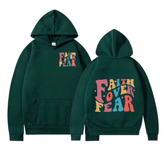 Damen Kapuzenpullover mit kreativem Schriftzug und weichem Innenfleece EB