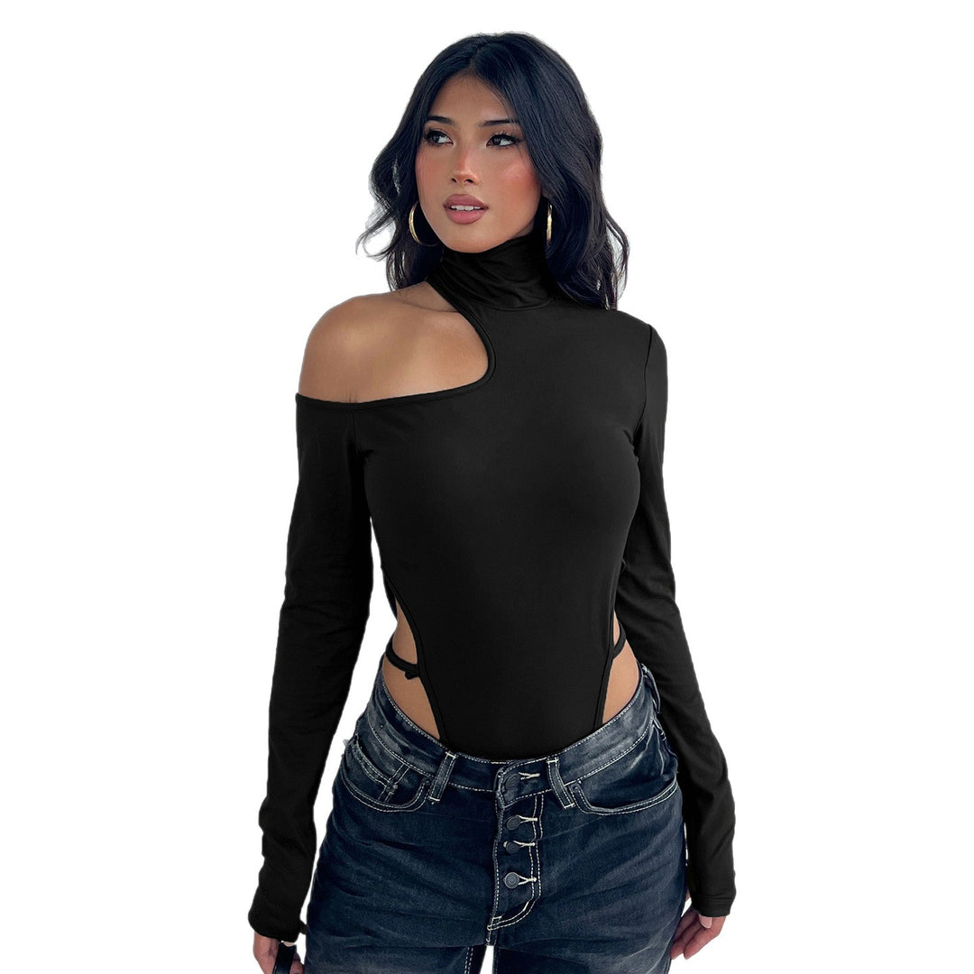 Damen Body mit asymmetrischem Schnitt und hohen Rüschen EB