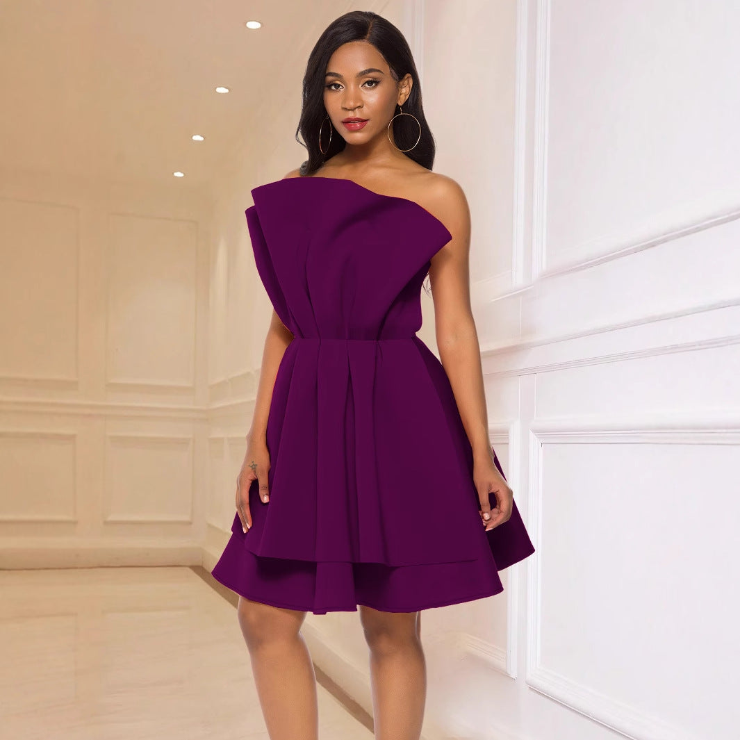 Damen Glamouröses Cocktailkleid mit voluminösen Rüschen EB