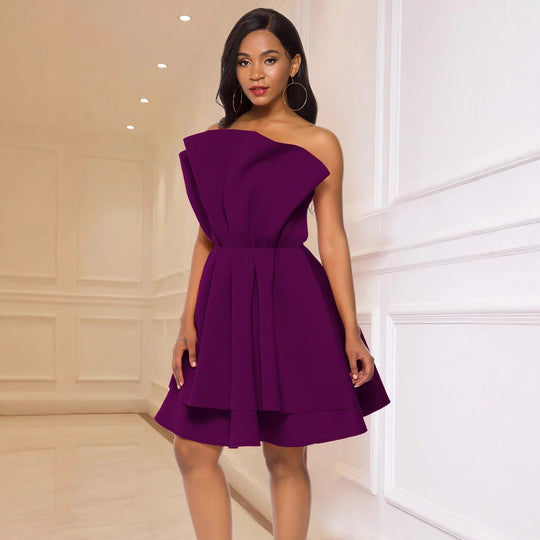 Damen Glamouröses Cocktailkleid mit voluminösen Rüschen EB