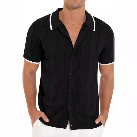 Herren Kurzarmpoloshirt mit strukturiertem Design EB